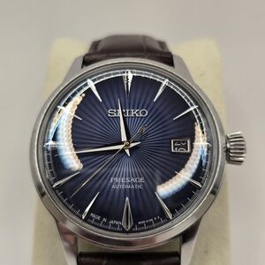 Seiko Presage Blue Sunburst Dial with Silver Accents